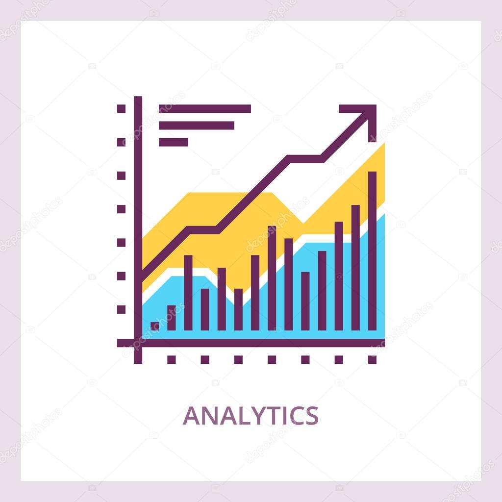 Financial analytics icon. Business concept. Vector
