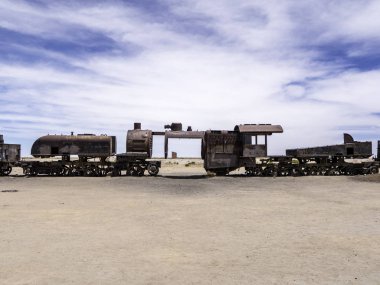 Demiryolu mezarlık Uyuni Bolivya