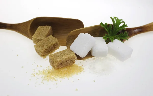 Azúcar moreno y blanco — Foto de Stock