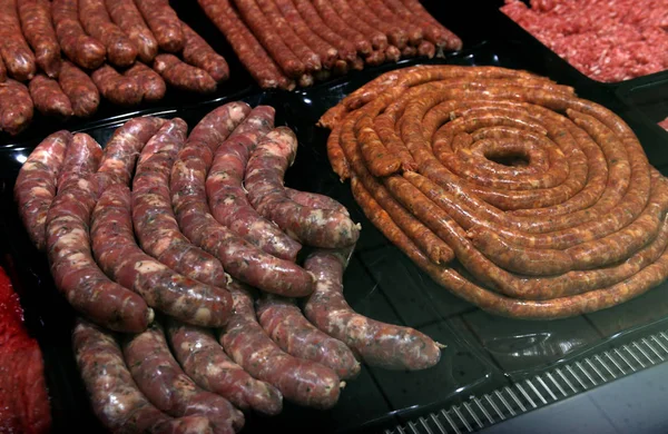Carne Dispuesta Una Tienda — Foto de Stock