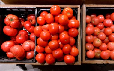 meyve ve sebze bir süpermarkette düzenlenmiş