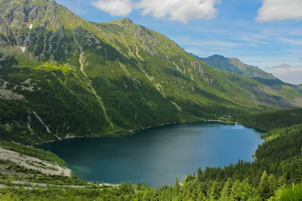 Lago Morskie Oko Vista Aérea Tatras Altos Tatra National Park — Fotografia de Stock