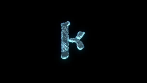 The Letter R Of Ice Isolated On Black With Alpha Matte. — Stock Video