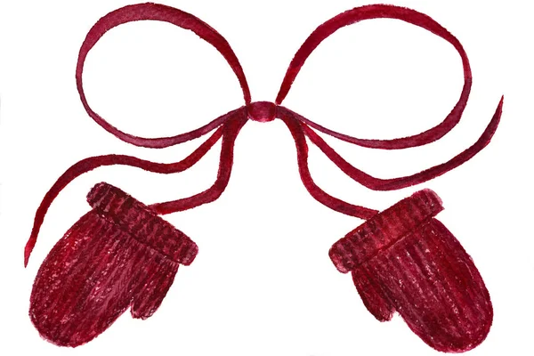 Suluboya kırmızı eldivenler