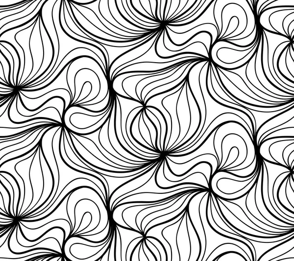 Fondo floral vectorial de líneas dibujadas — Vector de stock