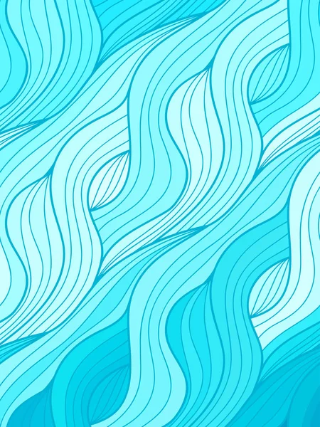 Vector wave background of doodle hand drawn lines — Stock Vector