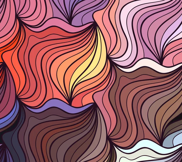 Fond d'onde vectorielle de lignes dessinées à la main doodle — Image vectorielle