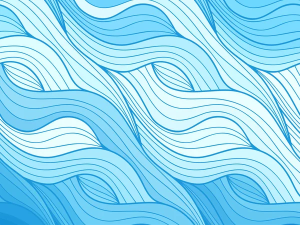 Vector wave background of doodle hand drawn lines — Stock Vector