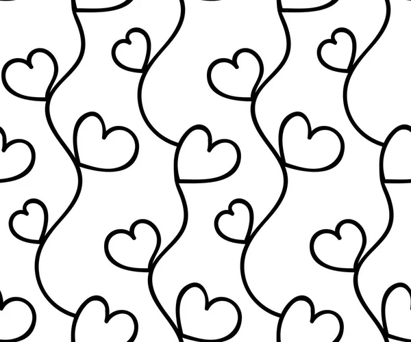 Vector seamless background hand drawn hearts — Stock Vector