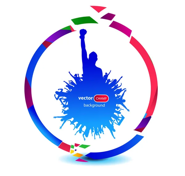 Spor etkinlikleri için afiş. Savaşçı ve fanlar.