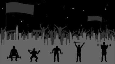 Siluet spor insanlar ve şehir