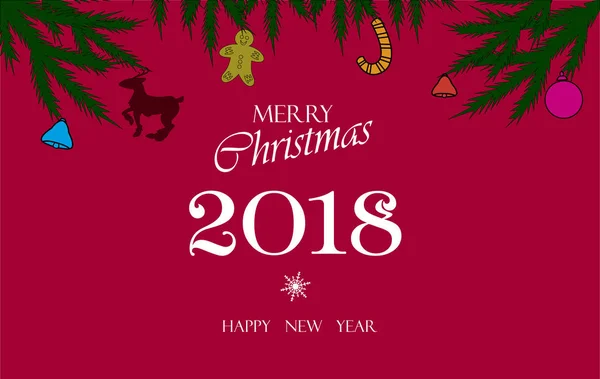 Christmas Greeting Illustratie Vector — Stockvector