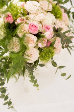 Düğün buketi pembe gül dan