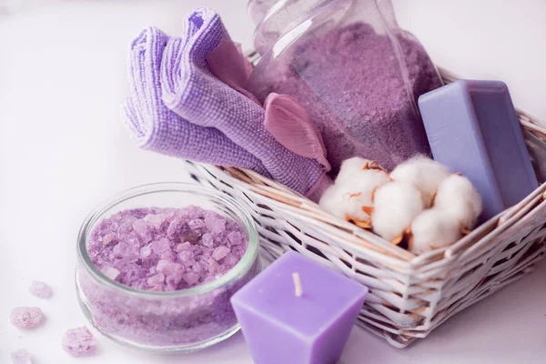 Composition of spa treatment on table on background — Stock Photo, Image