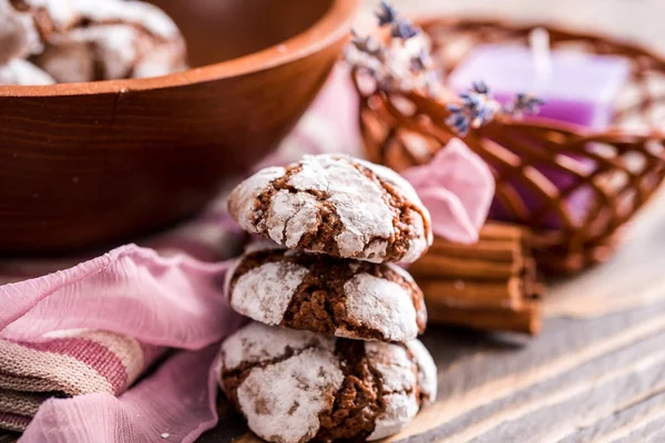 Chocolate cookies with lavender.
