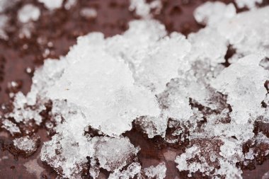 eriyen kar, buz ve buz gibi bir arka plan. Giden kış, Bahar hava