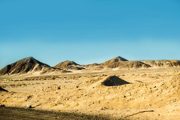 Sahara Route Dans Désert Afrique Egypte Saleté Ordures Dans Désert — Photo
