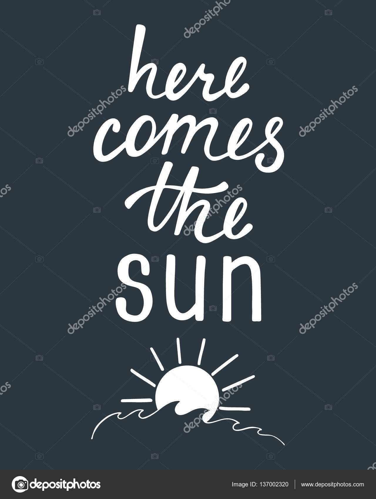 Voila Le Soleil Citation Inspirante Sur L Ete Image Vectorielle Par Maroshka C Illustration
