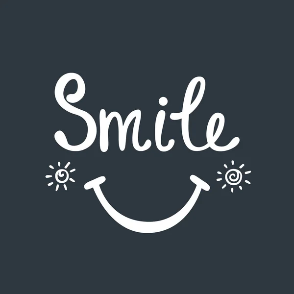 Sonríe. Cita inspiradora sobre feliz . — Vector de stock