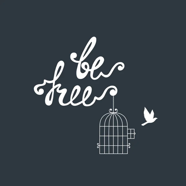 Frei sein. inspirierendes Zitat über Freiheit. — Stockvektor