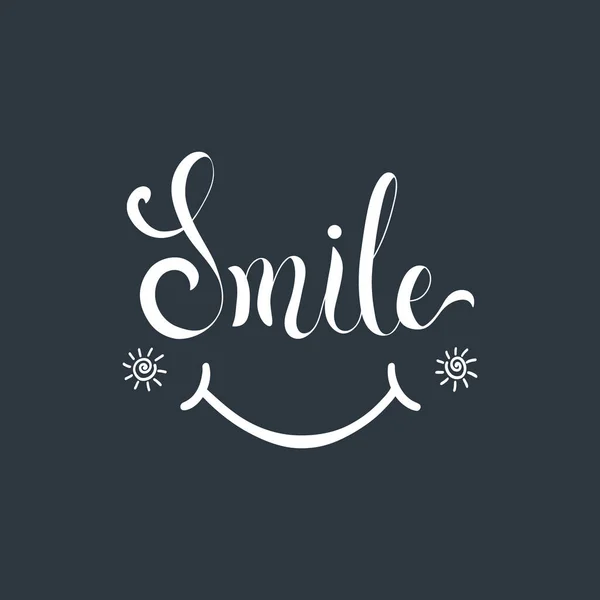 Smile. Inspirational quote about happy. — Stock Vector