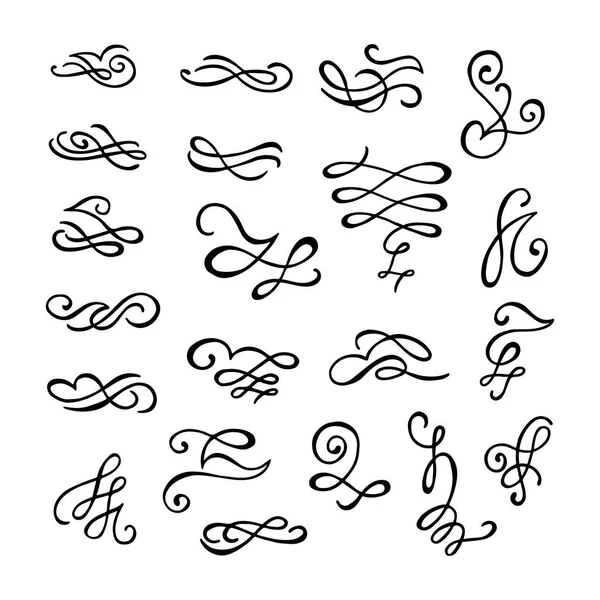 Set of hand drawn calligraphic design elements. — Stock Vector