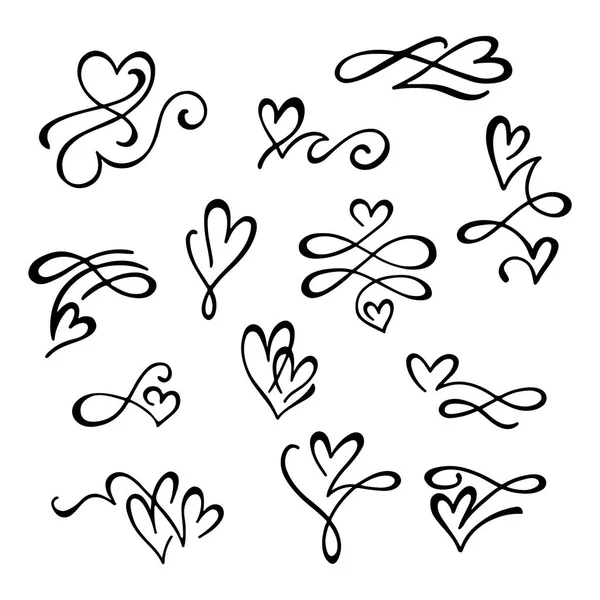 Set di elementi di design calligrafici disegnati a mano . — Vettoriale Stock