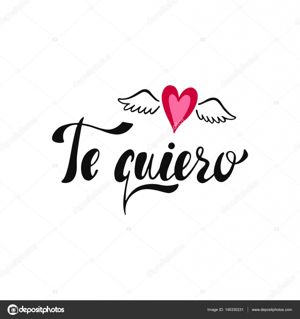 Te quiero. Romantic handwritten phrase Stock Vector by ©maroshka 146330231