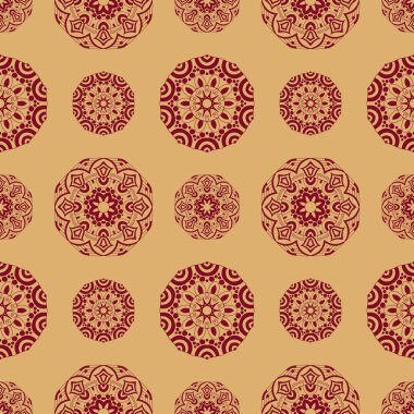 Stilize desenli mandala Hint tarzı ile sonsuz doku.