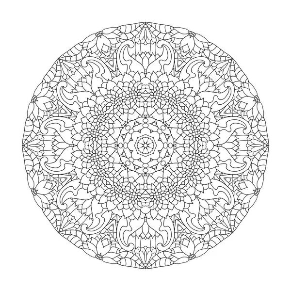 Blumen-Mandala. Muster für Malbuch in Vektor. — Stockvektor