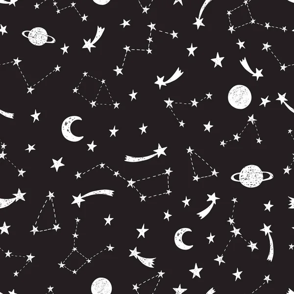 Stilize gece gökyüzü seamless modeli.