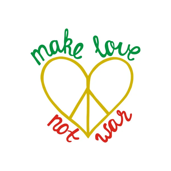 Make love, not war. Inspirational quote about peace. — Stock Vector