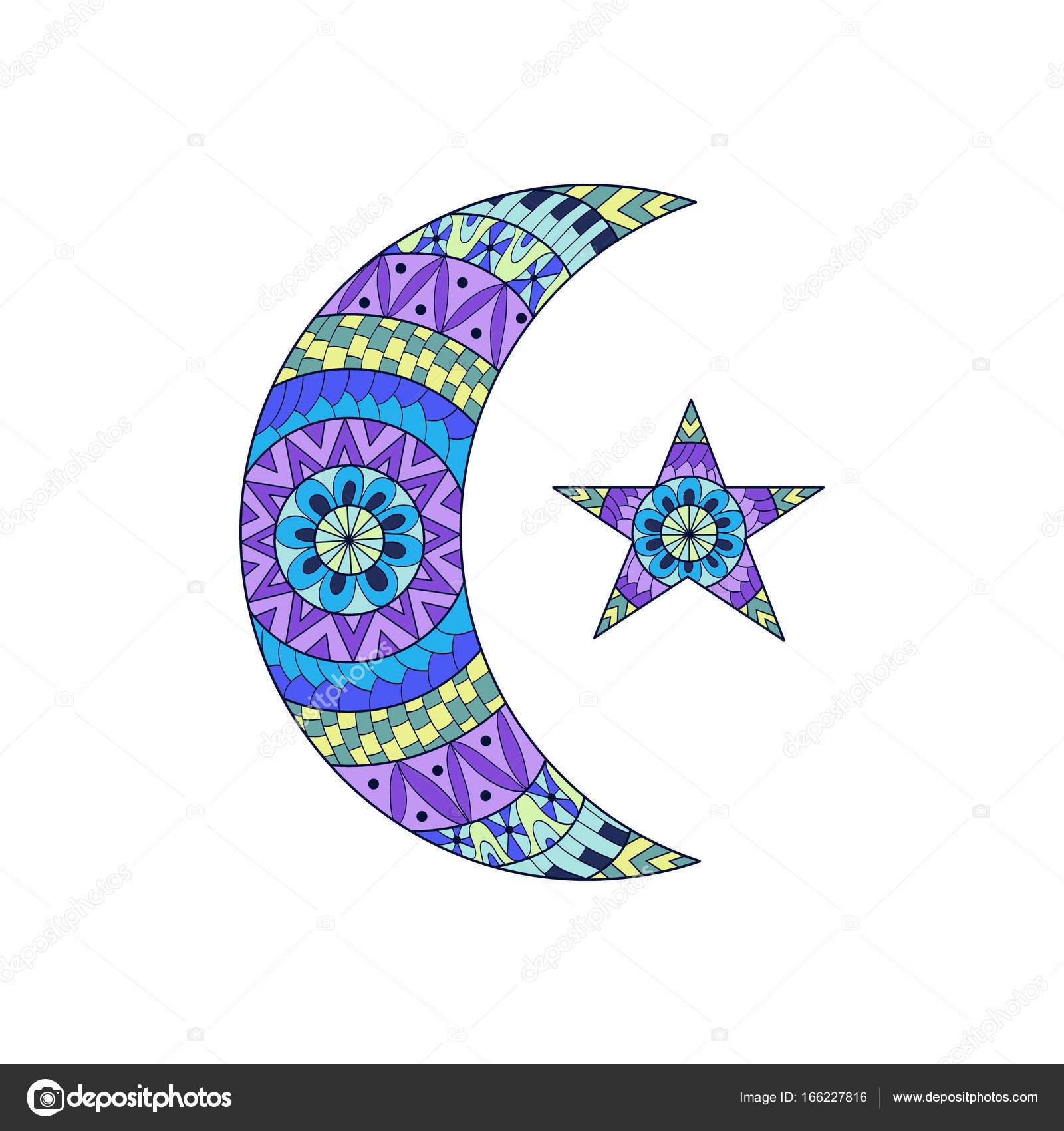 La Main Dessinée Nouvelle Lune Et étoile Pour Anti Page à