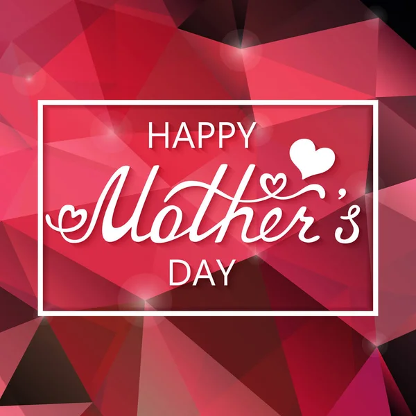 Mother's Day typographical background. Low poly pattern. — Stock Vector