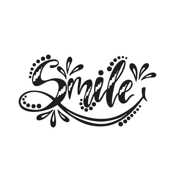 Sonríe. Cita positiva inspiradora . — Vector de stock