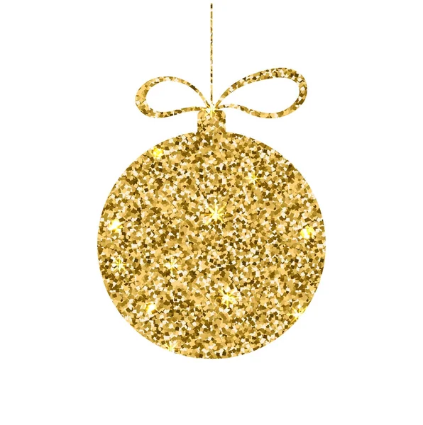 Goldene Weihnachtskugel. Glitzerkugel mit Metallic-Effekt. funkeln dekorative Vorlage. Urlaubsdesign. Vektor-Abbildung Folge 10 — Stockvektor