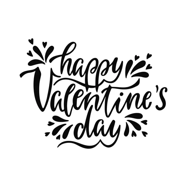 Feliz día de San Valentín. Frase romántica manuscrita sobre el amor. Letras dibujadas a mano para el diseño del día de San Valentín, tarjetas de felicitación, carteles e impresiones. Ilustración vectorial — Vector de stock