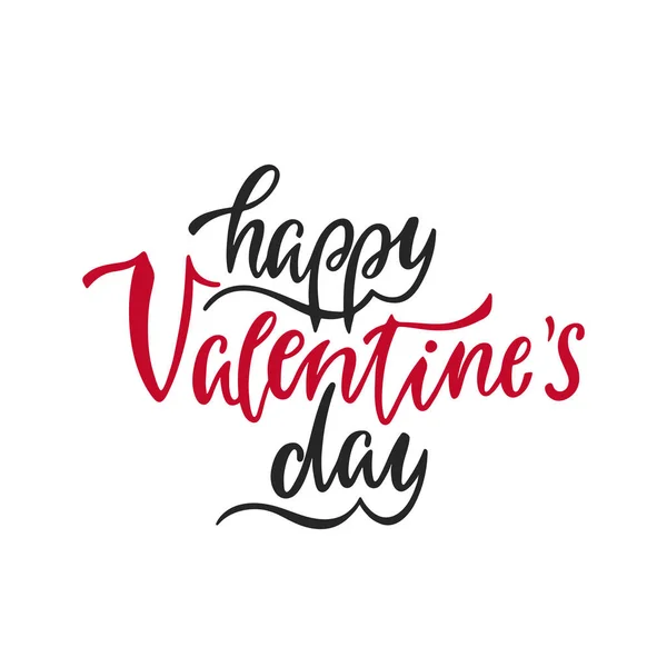 Feliz día de San Valentín. Frase romántica manuscrita sobre el amor. Letras dibujadas a mano para el diseño del día de San Valentín, tarjetas de felicitación, carteles e impresiones. Ilustración vectorial — Vector de stock