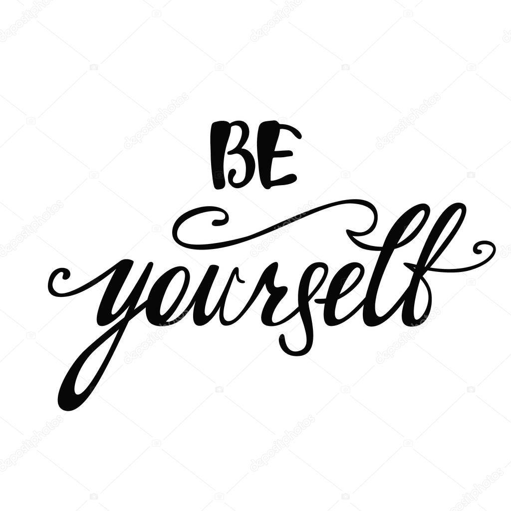 Download Be yourself. Inspirational quote. — Stock Vector ...