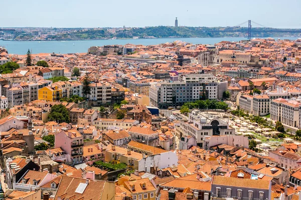 Aerial view of Lisbon from the Senhora do Monte viewpoint — Stock Photo, Image