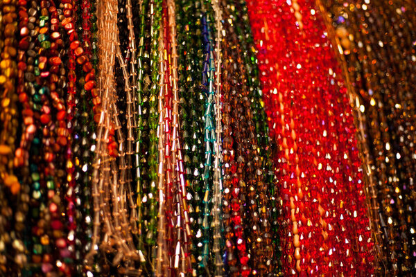 Multi-colored female beads in the Asian market