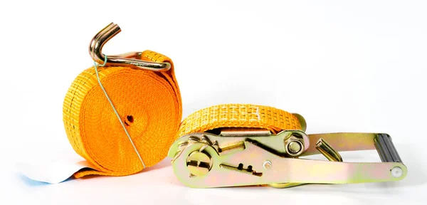 Kargo kontrolü için Ratchet kayışları. Kargo emniyet kemeri.