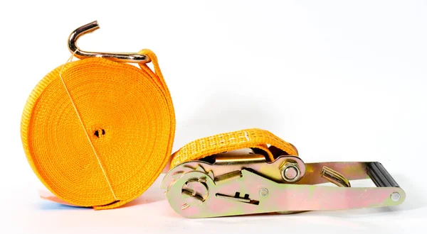 Kargo kontrolü için Ratchet kayışları. Kargo emniyet kemeri.