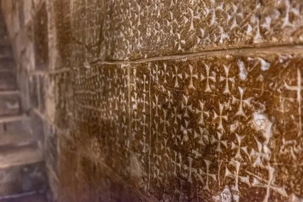 Crusaders graffiti inside Church of the Holy Sepulchre