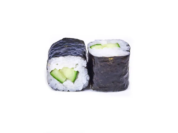 Pair Kappa Maki Sushi Rolls Isolated White — Stock Photo, Image