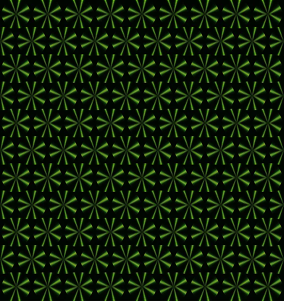 Grass green rotating fans, floral periodic pattern, seamless vector background — Stockový vektor