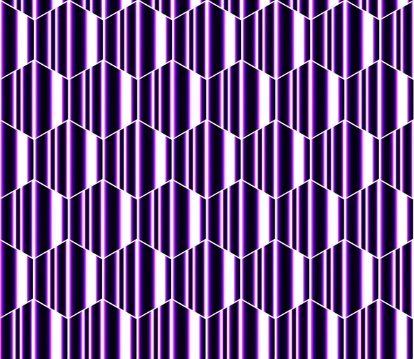 Hexagones Rayés Violet Rose Blanc Noir Motif Nid Abeille Sans — Image vectorielle