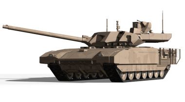 T-14 Tank, Rusya - 9 Mayıs 2015, Moskova, Kızıl Meydan, 3d render illüstrasyon
