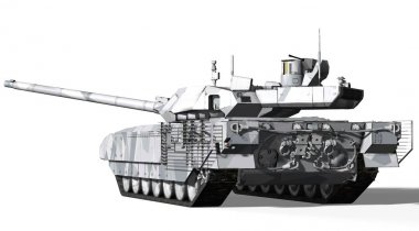 T-14 Tank, Rusya - 9 Mayıs 2015, Moskova, Kızıl Meydan, 3d render illüstrasyon