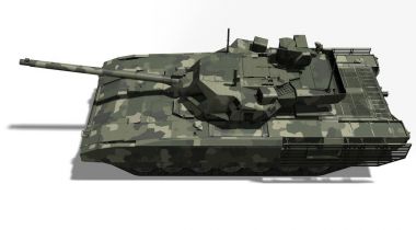 T-14 Tank, Rusya - 9 Mayıs 2015, Moskova, Kızıl Meydan, 3d render illüstrasyon